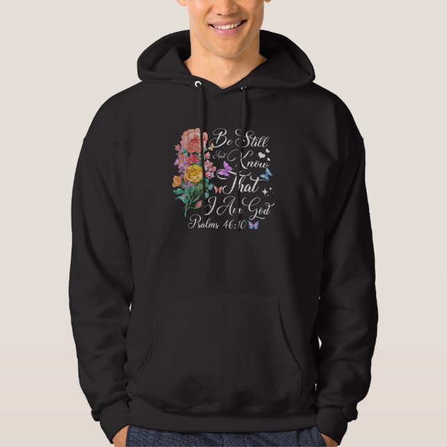 Christian Bible Verse Butterfly Flower Faith God J Hoodie (Front)