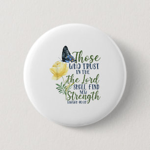 Christian Bible Verse Butterfly Rose Flower Isaiah 6 Cm Round Badge