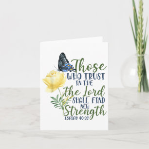 Christian Bible Verse Butterfly Rose Flower Isaiah Card