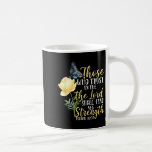 Christian Bible Verse Butterfly Rose Flower Isaiah Coffee Mug