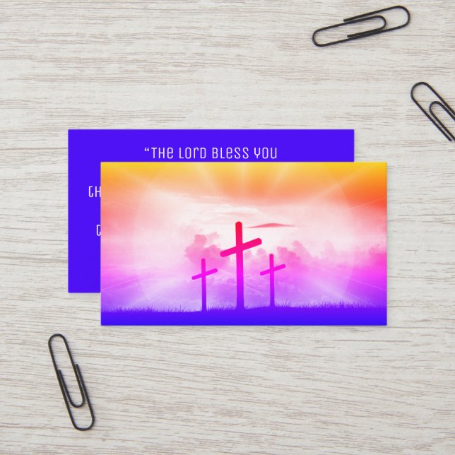 Christian Bible Verse Church Religion Cross Busine Business Card (Front/Back In Situ)