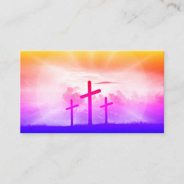 Christian Bible Verse Church Religion Cross Business Card (Front)