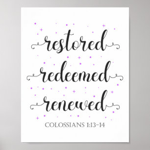 Christian Bible Verse Colossians 1:13-14 Poster