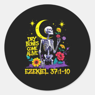 Christian Bible Verse Dry Bones Come Alive Ezekiel Classic Round Sticker