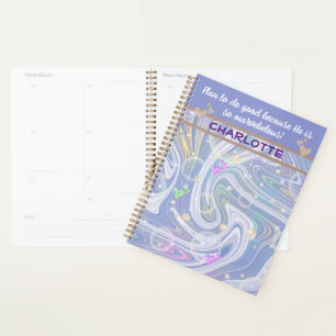 Christian Bible verse encouraging glitter marble  Planner