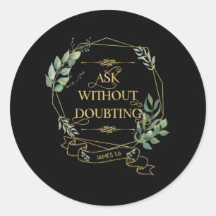 Christian Bible Verse Eucalyptus Leaves Classic Round Sticker