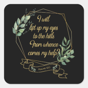 Christian Bible Verse Eucalyptus Leaves Square Sticker