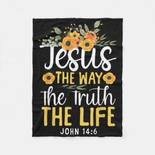 Christian Bible Verse Faith God Flower Jesus The W Fleece Blanket