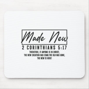 Christian Bible Verse Faith God Made New 2 Corinth Mouse Mat