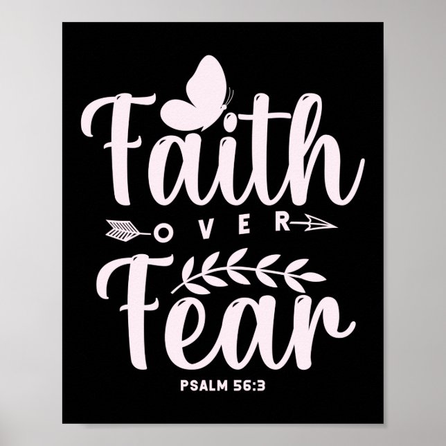 Christian Bible Verse Faith Over Fear Poster (Front)