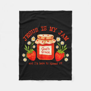 Christian Bible Verse Faith Strawberry Jesus Is My Fleece Blanket