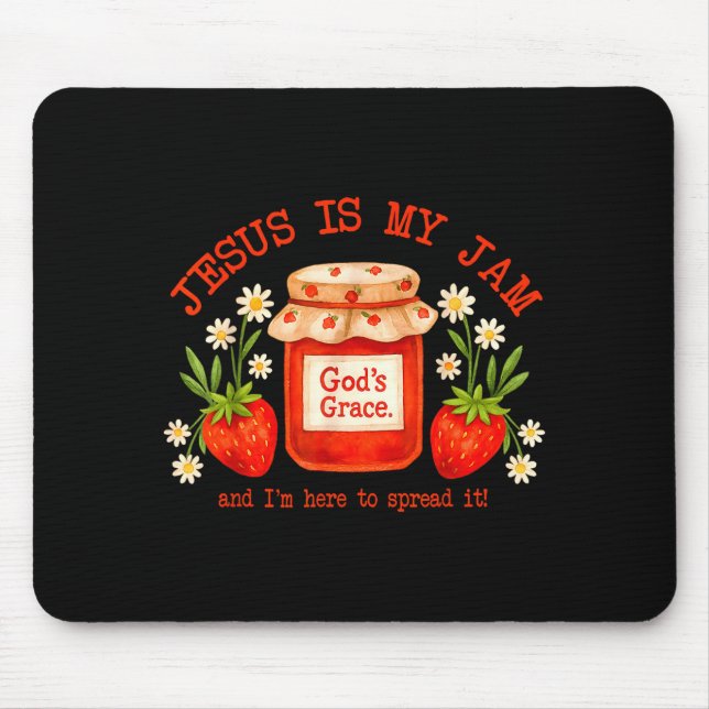 Christian Bible Verse Faith Strawberry Jesus Is My Mouse Mat (Front)