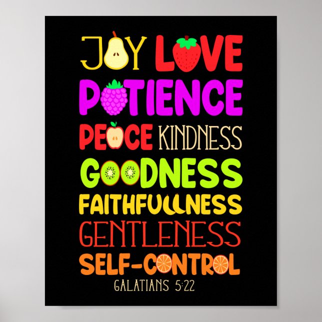 Christian Bible Verse Fruit Of The Spirit Poster (Front)