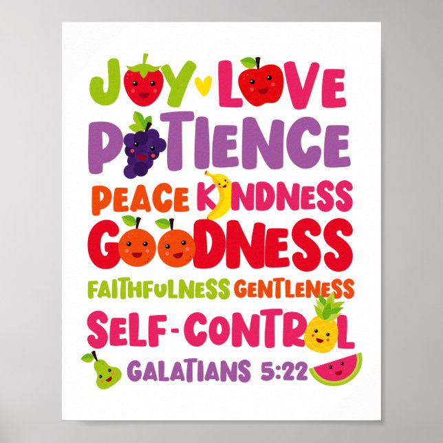 Christian Bible Verse Fruit Of The Spirit Poster (Front)