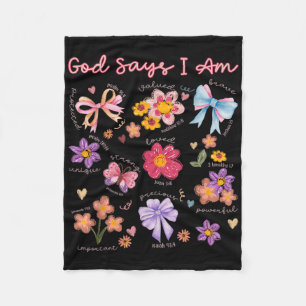 Christian Bible Verse God Say I Am Women Bibles Je Fleece Blanket
