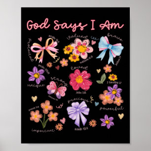 Christian Bible Verse God Say I Am Women Bibles Je Poster