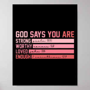Christian Bible Verse God Says You Are Valentine C Poster