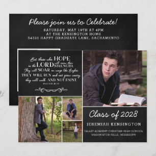Christian Bible Verse Graduation Multiple Photo Invitation