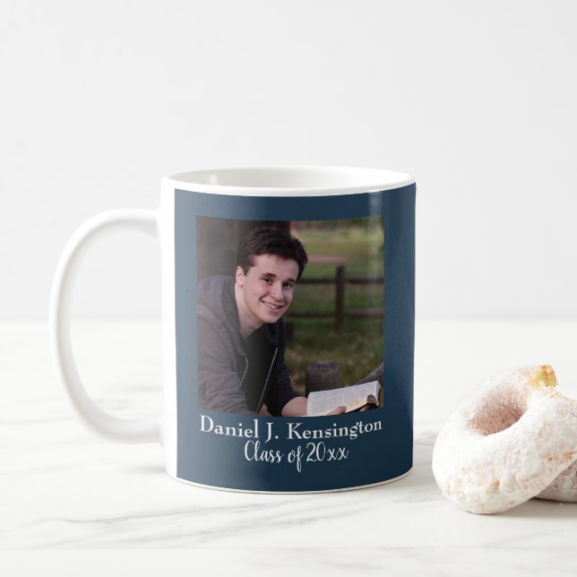Christian Bible Verse Graduation Photo Coffee Mug (With Donut)