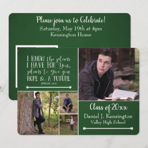 Christian Bible Verse Graduation Photo Collage Gre Invitation