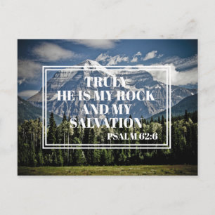 Christian Bible Verse He is my Rock Mountain Photo Postcard