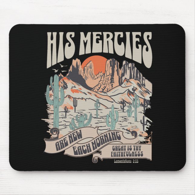 Christian Bible Verse His Mercies Are New Each Mor Mouse Mat (Front)
