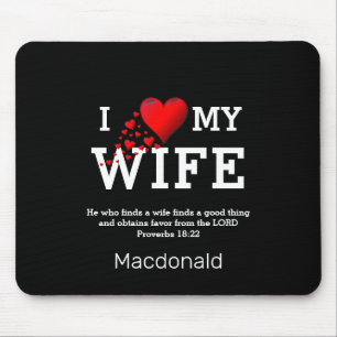 Christian Bible Verse   I LOVE MY WIFE Mouse Mat