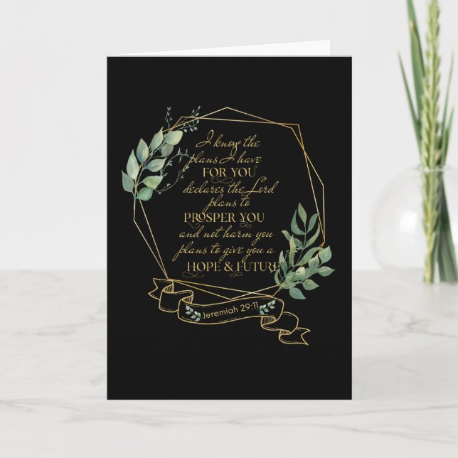 Christian Bible Verse Jeremiah 29 11 Card (Front)