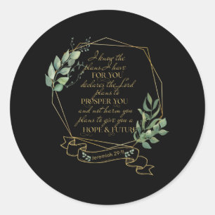 Christian Bible Verse Jeremiah 29 11 Classic Round Sticker