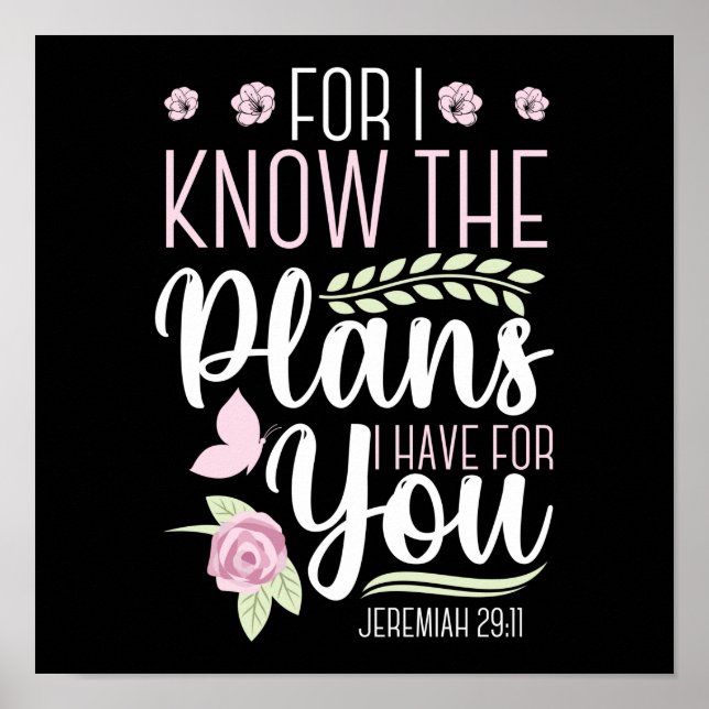 Christian Bible Verse Jeremiah 29:11 Poster (Front)