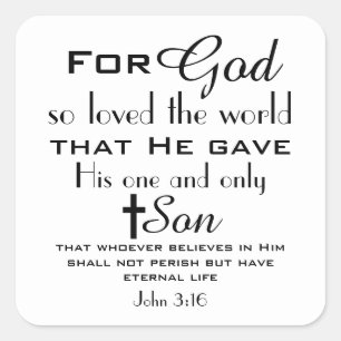 Christian Bible Verse John 3:16 Stickers
