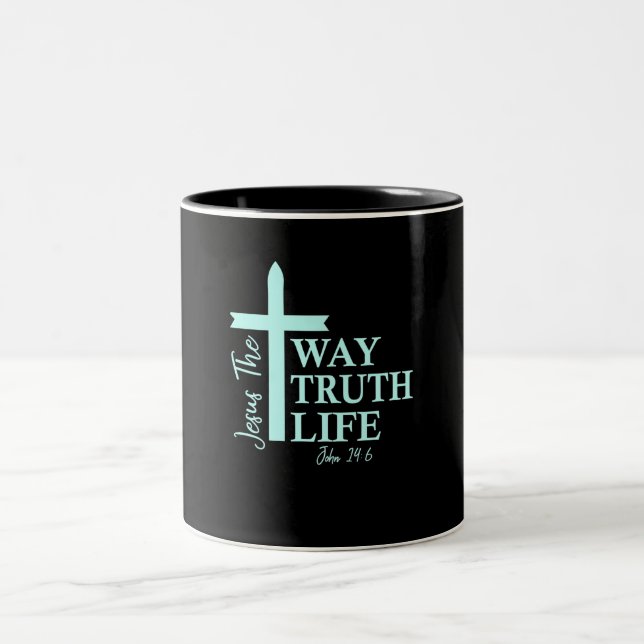 Christian Bible Verse John Two-Tone Coffee Mug (Center)