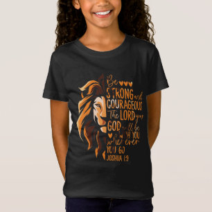 Christian Bible Verse Joshua 1:9 Lion T-Shirt