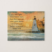 Christian Bible Verse Lighthouse Light Shine