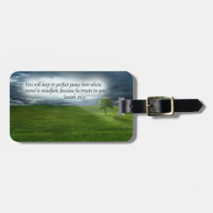 Christian Bible Verse, Lone Tree, Rays of Sunshine Luggage Tag
