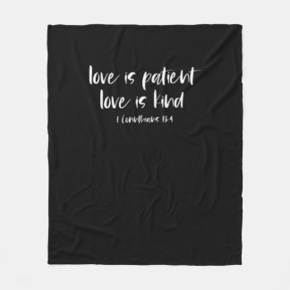 Christian Bible Verse Love Is Patient Love Is Kind Fleece Blanket