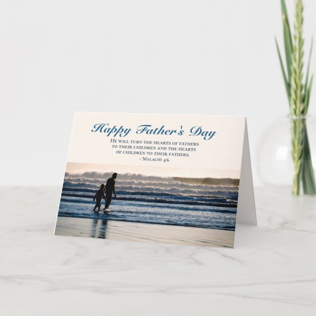 Christian Bible Verse Malachi 4:6 Father's Day Card (Front)