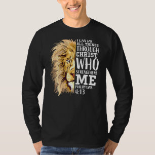 Christian Bible Verse Men Dad Lion Of Judah Back P T-Shirt