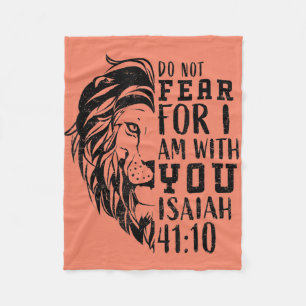 christian bible verse men lion faith fear religio fleece blanket