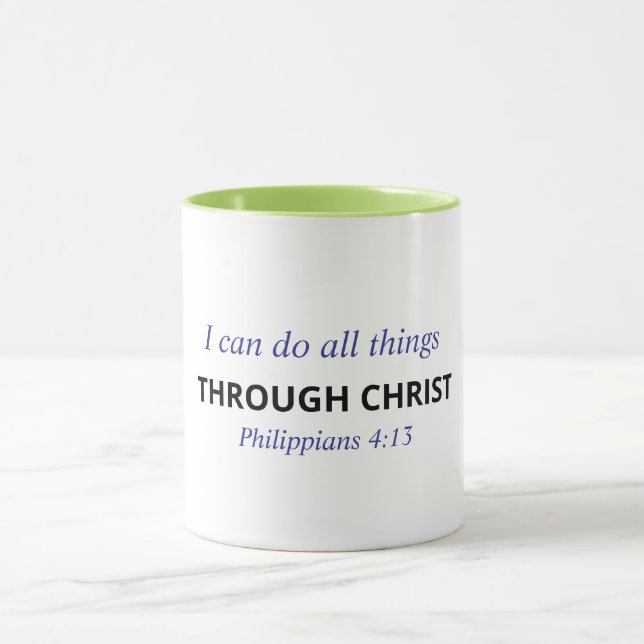 Christian Bible Verse Mug- Philippians 4:13 Mug (Center)