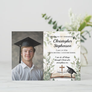 Christian Bible Verse Photo Graduation Invitation