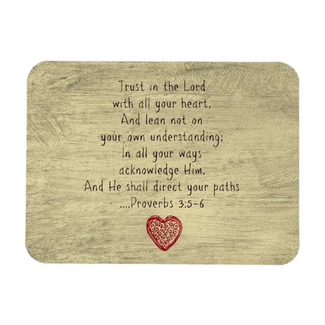Christian Bible Verse Proverbs 3:5-6 Magnet (Horizontal)