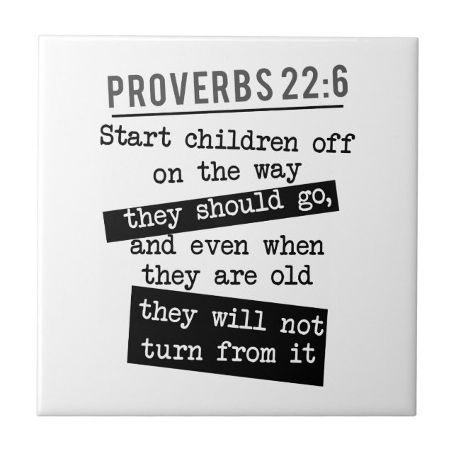 Christian Bible Verse Proverbs Parenting simple Tile (Front)