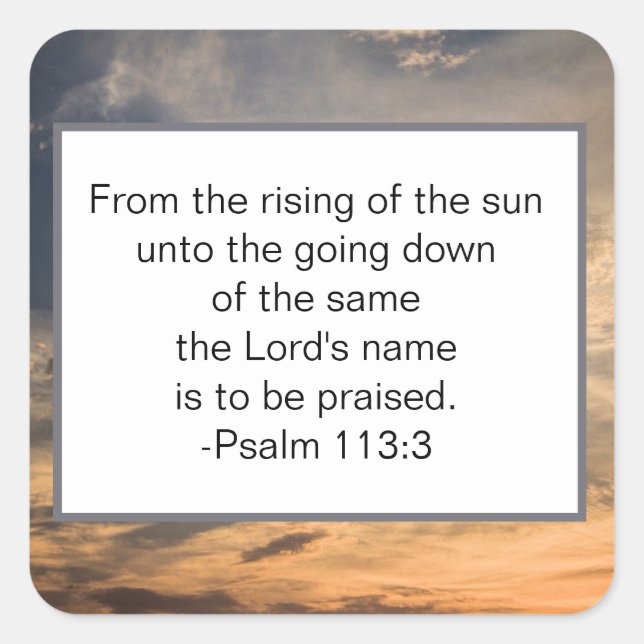 Christian Bible Verse Psalms Square Sticker (Front)