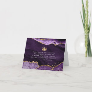 Christian Bible Verse Purple Gold Crown Thank You Card