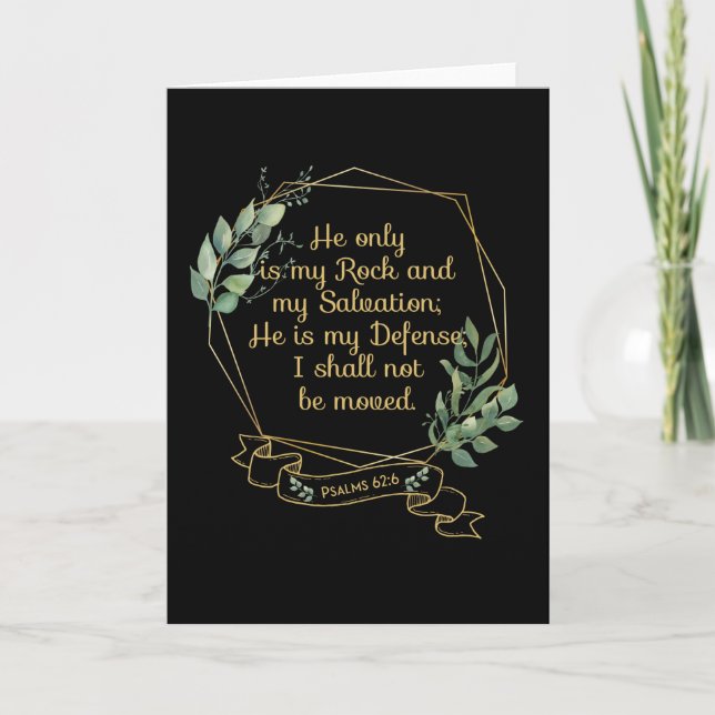 Christian Bible Verse Quote Psalm 62 6 Card (Front)