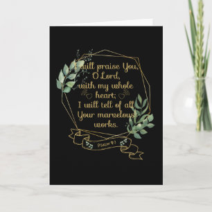 Christian Bible Verse Quote Psalm 9 1 Card