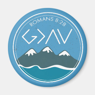 Christian Bible Verse Romans 8:28 God Is Greater Magnet