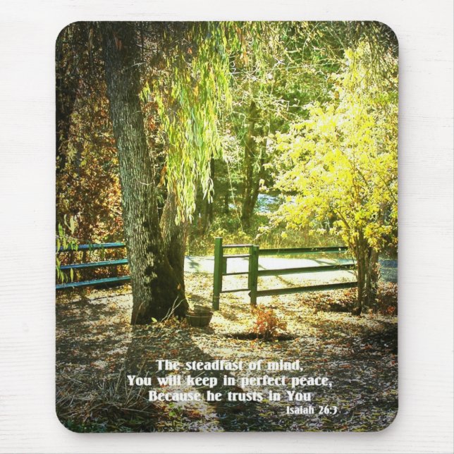 Christian Bible Verse Scripture Creationarts Mouse Mat (Front)