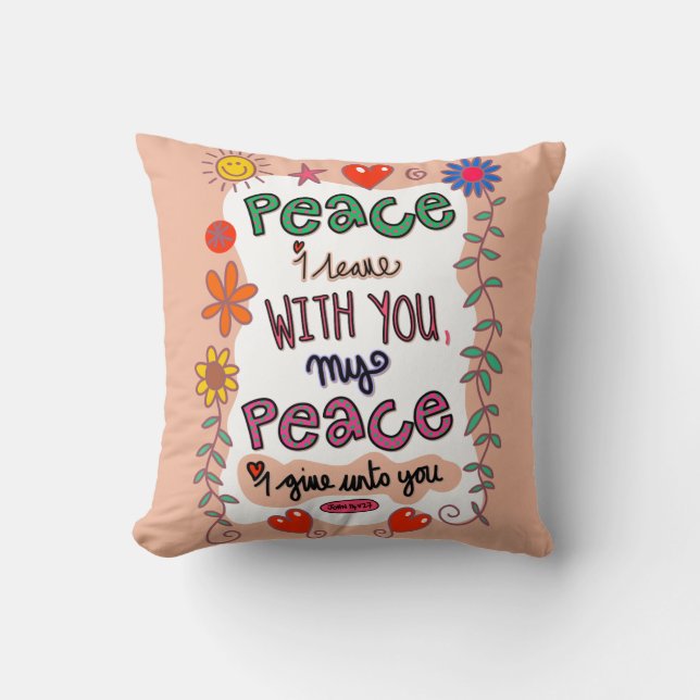 Christian Bible Verse Scripture Text Doodle Cushion (Front)